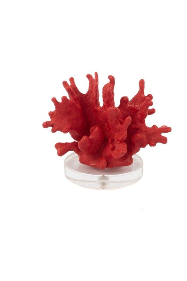 Kırmızı Mercan Resin Dek Obje 16x13cm
