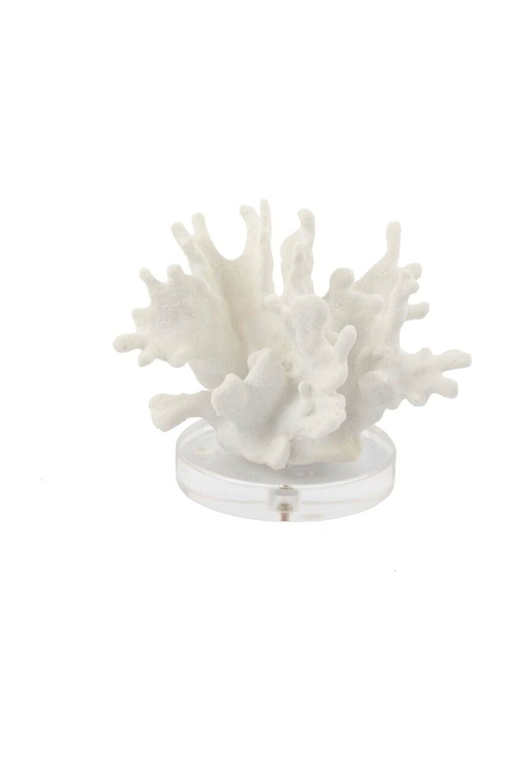 Beyaz Mercan Resin Dek Obje 16x13cm